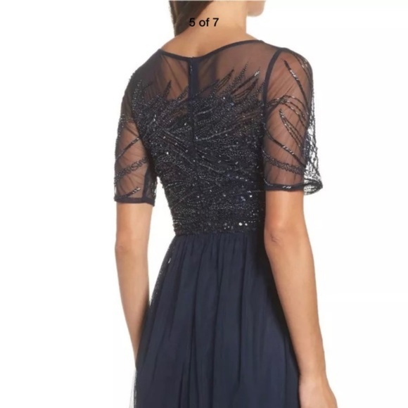 New Adrianna Papell beaded bodice mesh gown - Picture 8 of 8